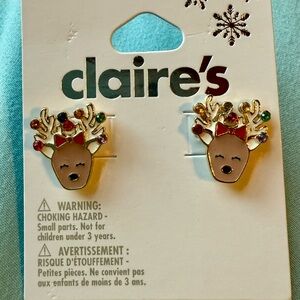 Claire's Reindeer Earrings with Multicolor Accents